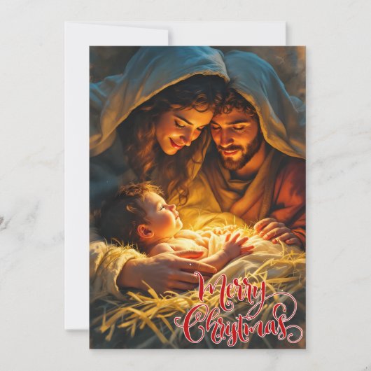 Frohe Weihnachten Weihnachtskrippe (Vorderseite)