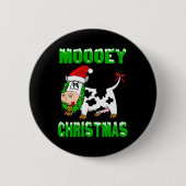 Frohe Weihnachten - Weihnachtskuh Button (Vorderseite)