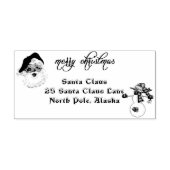 Frohe Weihnachten Weihnachtsmann-Adresse Nordpol Gummistempel (Prägung)