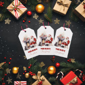 Frohe Weihnachten Weihnachtsmann am Kamin Geschenkanhänger