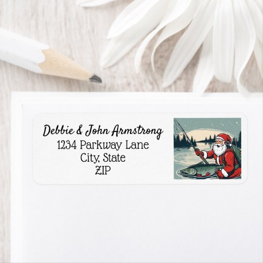 Frohe Weihnachten Weihnachtsmann Angeln Rücksendea (Insitu)