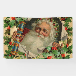 Frohe Weihnachten Weihnachtsmann Antike Klassik Banner