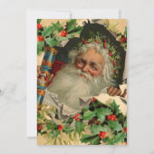 Frohe Weihnachten Weihnachtsmann Antike Klassik Einladung (Rückseite)