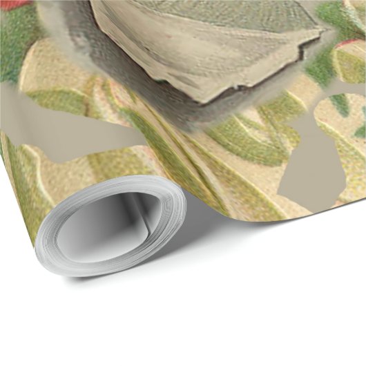 Frohe Weihnachten Weihnachtsmann Antike Klassik Geschenkpapier (Rolleneckpunkt)