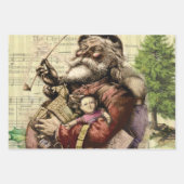 Frohe Weihnachten Weihnachtsmann Antike Klassik Geschenkpapier Set (Vorderseite 3)