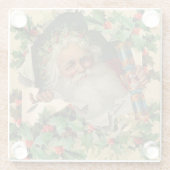 Frohe Weihnachten Weihnachtsmann Antike Klassik Glasuntersetzer (Rückseite)