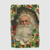 Frohe Weihnachten Weihnachtsmann Antike Klassik Golfhandtuch (Vorderseite)