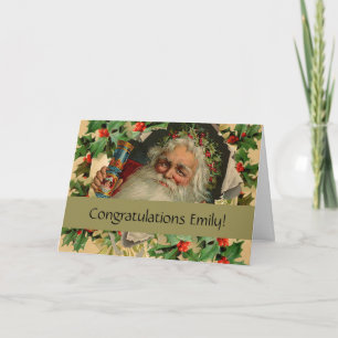 Frohe Weihnachten Weihnachtsmann Antike Klassik Karte