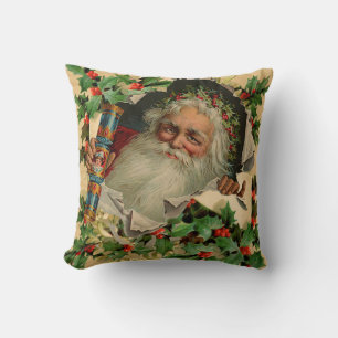 Frohe Weihnachten Weihnachtsmann Antike Klassik Kissen