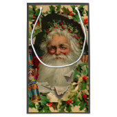 Frohe Weihnachten Weihnachtsmann Antike Klassik Kleine Geschenktüte (Rückseite)