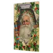 Frohe Weihnachten Weihnachtsmann Antike Klassik Klemmbrett (Links)