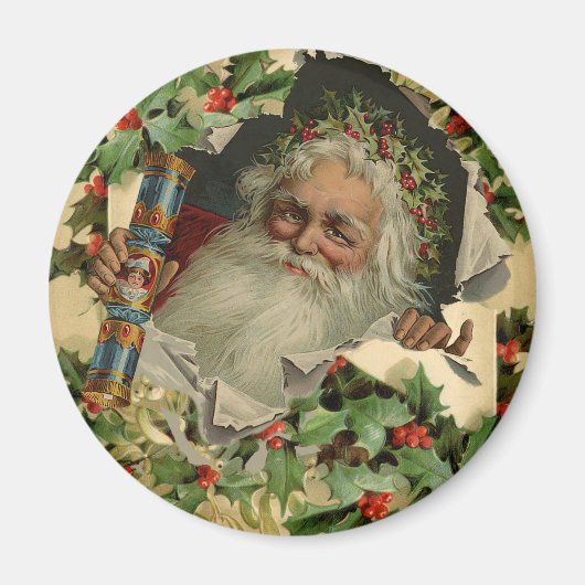 Frohe Weihnachten Weihnachtsmann Antike Klassik Magnet (Vorne)