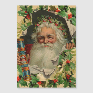 Frohe Weihnachten Weihnachtsmann Antike Klassik Magnetkarte