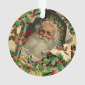 Frohe Weihnachten Weihnachtsmann Antike Klassik Ornament (Rückseite)