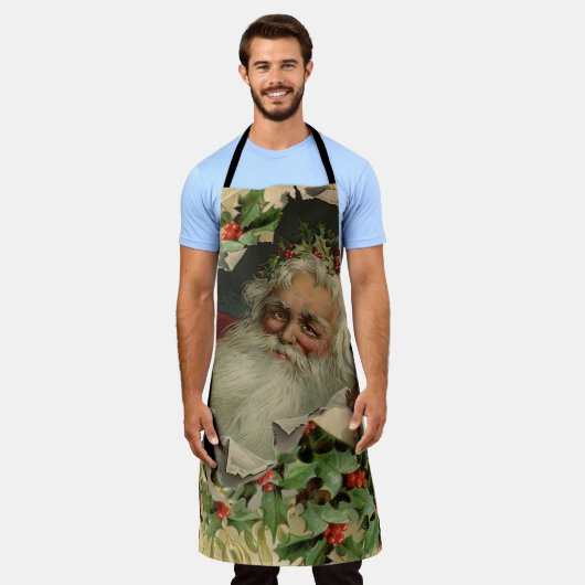 Frohe Weihnachten Weihnachtsmann Antike Klassik Schürze (Getragen)