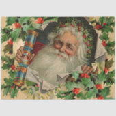 Frohe Weihnachten Weihnachtsmann Antike Klassik Seidenpapier (Vorderseite)