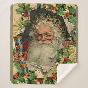 Frohe Weihnachten Weihnachtsmann Antike Klassik Sherpadecke