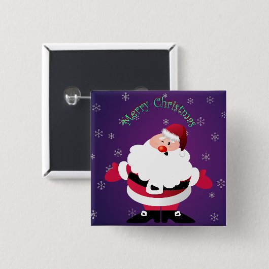 Frohe Weihnachten Weihnachtsmann Button (Vorne & Hinten)