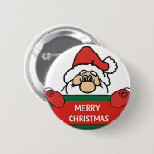 Frohe Weihnachten Weihnachtsmann Button (Vorne & Hinten)