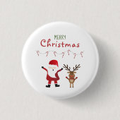 Frohe Weihnachten Weihnachtsmann Candy Canes Button (Vorderseite)