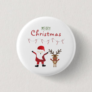 Frohe Weihnachten Weihnachtsmann Candy Canes Button