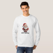 Frohe Weihnachten Weihnachtsmann Cartoon Kunst T-Shirt (Vorne ganz)