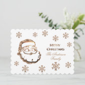 Frohe Weihnachten Weihnachtsmann Elegant Gold Whit (Stehend Vorderseite)