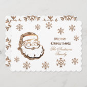 Frohe Weihnachten Weihnachtsmann Elegant Gold Whit (Vorne/Hinten)