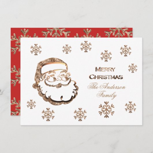 Frohe Weihnachten Weihnachtsmann Elegant Rotes Gol (Vorne/Hinten)