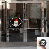 Frohe Weihnachten Weihnachtsmann Gnome Wreath Fensteraufkleber (Büro Tür)