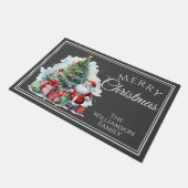 Frohe Weihnachten Weihnachtsmann Gray Fußmatte (Schrägansicht)