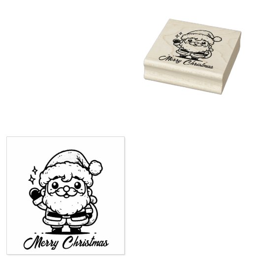 Frohe Weihnachten Weihnachtsmann Gummistempel (Stempel)