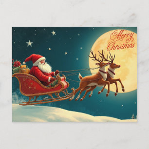 Frohe Weihnachten Weihnachtsmann im Schlitten