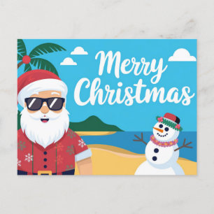 Frohe Weihnachten Weihnachtsmann im Urlaub
