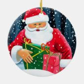 Frohe Weihnachten - Weihnachtsmann Keramik Ornament (Hinten)