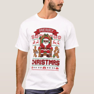 Frohe Weihnachten Weihnachtsmann Lebkuchenmänner R T-Shirt