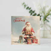 Frohe Weihnachten Weihnachtsmann mit Geschenken (Stehend Vorderseite)