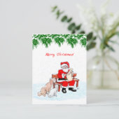 Frohe Weihnachten - Weihnachtsmann mit Katze und H (Stehend Vorderseite)