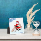 Frohe Weihnachten - Weihnachtsmann mit Katze und H Fotoplatte (InSitu)