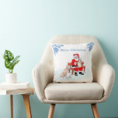 Frohe Weihnachten - Weihnachtsmann mit Katze und H Kissen (Stuhl )