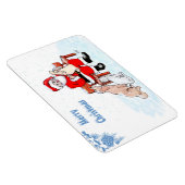 Frohe Weihnachten - Weihnachtsmann mit Katze und H Magnet (Rechte Seite)