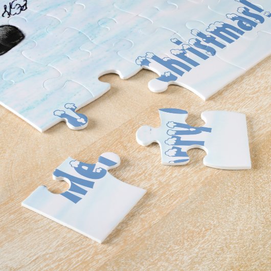 Frohe Weihnachten - Weihnachtsmann mit Katze und H Puzzle (Seite)