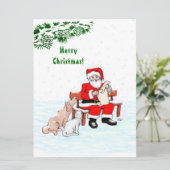 Frohe Weihnachten! Weihnachtsmann mit Katze und Hu (Stehend Vorderseite)