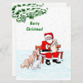 Frohe Weihnachten! Weihnachtsmann mit Katze und Hu (Vorne/Hinten)