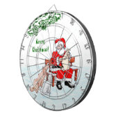 Frohe Weihnachten! Weihnachtsmann mit Katze und Hu Dartscheibe (Vorderseite rechts)