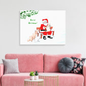 Frohe Weihnachten! Weihnachtsmann mit Katze und Hu Leinwanddruck (Insitu (Wohnzimmer))