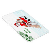 Frohe Weihnachten! Weihnachtsmann mit Katze und Hu Magnet (Rechte Seite)