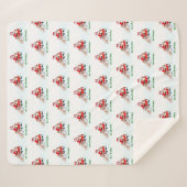 Frohe Weihnachten! Weihnachtsmann mit Katze und Hu Sherpadecke (Vorderseite (Horizontal))