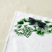 Frohe Weihnachten! Weihnachtsmann mit Katze und Hu Strandtuch (Beispiel)