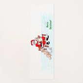 Frohe Weihnachten! Weihnachtsmann mit Katze und Hu Yogamatte (Vorderseite)